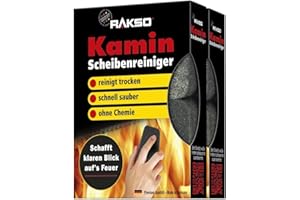 RAKSO Środek do czyszczenia szyb kominkowych – 4 czyściki do szyb kominkowych, 2 x 2 szt. – środek do czyszczenia kominka, do czyszczenia szyb kominkowych, do czyszczenia kominka, kominka