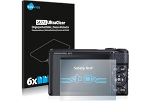 Savvies 6 Stück Schutzfolie für Canon PowerShot SX740 HS Displayschutz-Folie Ultra-Transparent