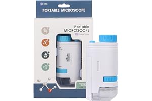 TFHALLOSTYLE 200x Zoom Kids Portable Microscope Pocket Handheld Mini Microscope with LED Light High Definition for Students Microbiological Observation Preschool Home Study Educational Toys