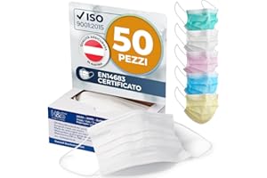 ISC Hygiene & Safety Mascherine chirurgiche – mascherina chirurgica – mascherina chirurgica adulti – 3 strati monouso – 50 pezzi, bianco