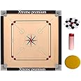 Generic KBT Small Size Carrom Board with Transparent Crystal Plastic Coins and Powder for 4 players, all ages
