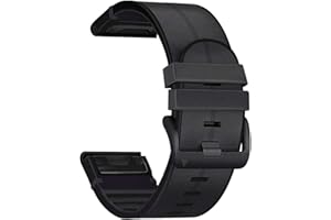 YOOSIDE QuickFit Skórzany pasek do zegarka 26 mm do zegarka Fenix 6X / Fenix 5X / Fenix 7X / Enduro, miękki pasek z prawdziwej skóry z silikonowym, odpornym na pot paskiem na nadgarstek do Garmin epix