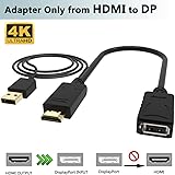 HDMI to DisplayPort Adapter Converter 4K 30Hz,Active HDMI 1.4 to DP 1.2 Female Adaptor with Audio,PC to Monitor,HDMI in Display Port out Video Lead for XBOX One,NS,Mac,1080P 60Hz,Not Bidirectional