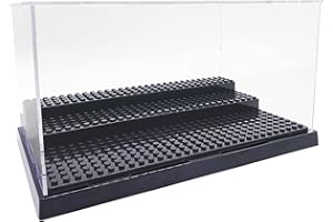 XIN·SHI Acrylic Display Case for Minifigures Brick Building Block, Toys Model Display Box, Perspex Dustproof Showcase, Suitable for Lego Minifigure, Gift for Lego Lovers (BLACK)