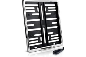 ‎SCHILDEVO Kennzeichenhalter | 180 x 200 mm | Chrom Hochglanz | echt verchromt | Motorrad MC | DHL-Versand