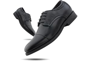 Hitmars Zapatos Hombre Vestir Oxford Boda Derby Formales Zapatos Traje Hombre Cuero Brogue Negro EU 39-47