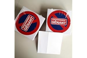 DIRODISTRIB 100 Autocollants de stationnement gênant. Taille 15 x 15 cm. Stickers dissuasifs Difficiles à décoller. pour se débarrasser des Voitures Mal garées.