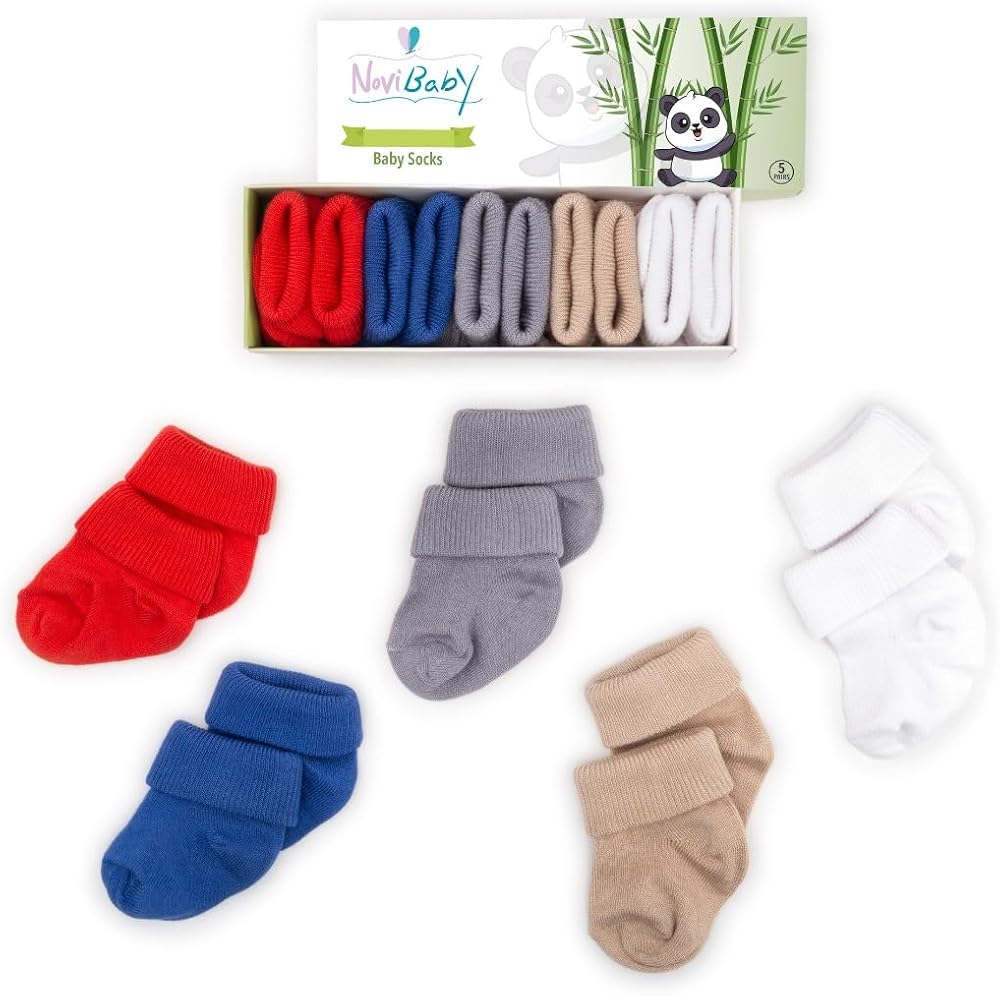 Novibaby 5'li Bambu Yenidoğan Bebek Çorap