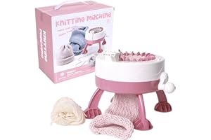 NIKTULE Macchina per Maglieria - 48/40/22 Aghi per Maglieria, Telaio Rotondo per Lavoro a Maglia Intelligente con contatore di File, Kit per Macchina per Maglieria a Doppia Maglia Rotante per Bambini