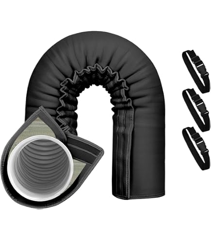 TOPOWN Kit Plaque Fenêtre Climatiseur Mobile 4PCS - Calfeutrage Coulissant Avec Adaptateur Tuyau PVC