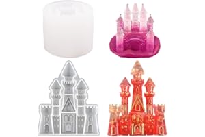 iSuperb 2pcs Silicone Resin Molds, Stampi per Resina 3D Dream Castle Stampo in Cristallo Epossidico Fai-da-Te Fondente, Torta, Sapone, Argilla, Decorazioni Creative (2 Castello)