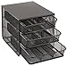 Price comparison product image Safco 3275BL Onyx Mesh Hospitality Organizer with 3 Drawer - Black