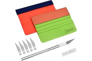Zanch Kit Vinile Applicazione Adesivi Auto, Spatola per Pellicole per Car Wrapping, Kit Pellicola di Alta Qualità con Taglierino Professionale e Spatole per Pellicola Vetri Auto