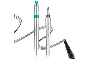 SOWBUD Eyebrow Pencil, 4-Tip Waterproof Sweat-proof Brow Pen, Long-Lasting Smudge-Resistant 3D Microblading Brow Tint Pen for Brow Beginners Beauty Makeup Stays on All Day Looking Matte Effect (Dark Coffee)