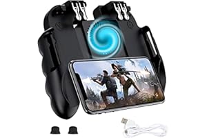 Risegun Mobile Game Controller, Wärmeableitung Gamepad Handy Gaming Controller mit Lüfter Handheld Smartphone Gamepad, Schwarz