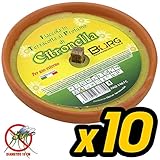 Unidades 10 x vela citronela de terracota diámetro 17 cm antimosquitos