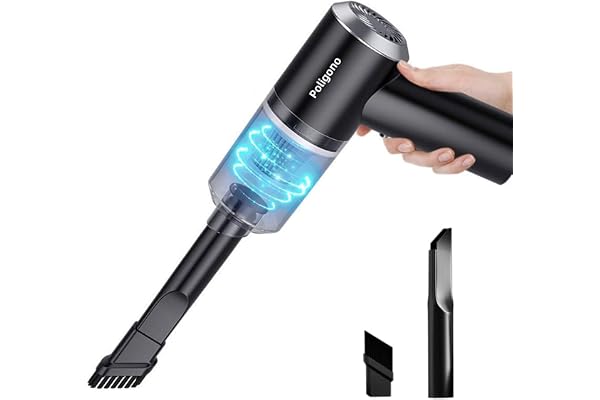 Poligono Mini USB-uppladdningsbar sladdlös bildammsugare, bärbar smuldammsugare, (kraftfull 120W, 6000Pa, 7,4 V)