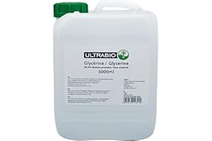 ULTRABIO Glycérine végétale E422 VG 99,5% de pureté Qualité pharmaceutique certifiée USP 5000 ml