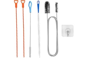 Xiciki 6 Pièces Outils de Débouchage de Canalisations, Brosse Nettoyage Deboucheur Canalisation, Brosse de Nettoyage Réutilisable pour Débouchage de Canalisation pour Cuisine, Douche, Salle de Bain.