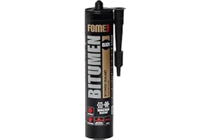 FOME FLEX Mastic bitumineux professionnel BITUME [1 x 300 ml], résistant aux intempéries, pour l'étanchéité et le collage de revêtements bitumineux de toiture.