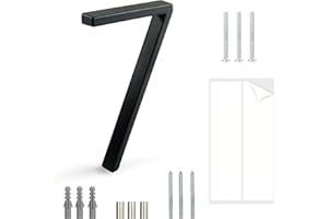 ‎HASWARE HASWARE Schwebendes Hausnummernschild: 5 Zoll (12cm) modernes Türschild – auffällig für Straßennummern (7, Schwarz)