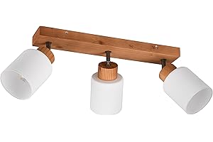 RL LIVE YOUR LIGHT Reality, Spot, Assam 3xE14, max.25,0 W Szkło, Biały, Korpus: Naturalne drewno, naturalne D:45,0cm, Dł. 10,0cm, H:21,0cm Montaż sufitowy i ścienny, IP20,Bez podświetlenia