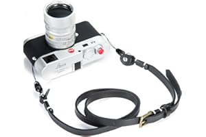 CANPIS Kameragurt Lang Leder DSLR & SLR Verstellbar Kamera Umhängeband Schmal mit Beweglich Kissen für Sony, Fujifilm, Canon, Nikon, Olympus, Panasonic usw.