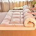 Folding Roll Up Futon Mattress, Quilting Tatami Mattres, Thicker Japanese Floor Mattress Folding Tatami Floor Mat, Non-Slip Dormitory Sleeping Mattress Pad for Adult Child,Grey,Queen