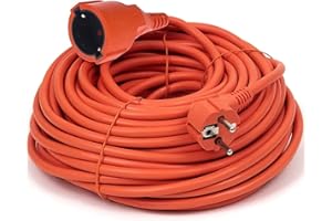 O&W SECURITY Rallonge électrique Schuko Câble d'extension Professionnel IP44 16 A 250 V Longueur 20 m