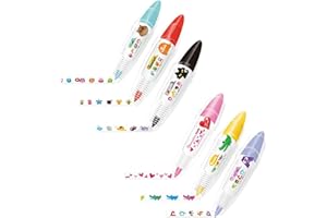 Tyrzol 6 PCS Decorative Pens Correction Pen DIY Lace Decoration Tape Pen Scrapbooking Stickers Diary Decor Tape Press Type Decorative Pen Decorative Pens for Diary Hand Account