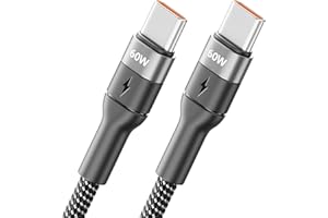 deleyCON 0,5m Kabel USB-C Krótki do iPhone 17 16 15 Pro Max Air, Galaxy S25 S24 A16 A56, iPad Pro, MacBook, AirPods, Tablet, PS5 (60 W Szybkie ładowanie) PD 3.0 PPS - Krótki Kabel 50 cm