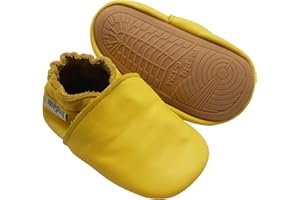 mepiq Krabbelschuhe Baby Lauflernschuhe lederpatschen Jungen Mädchen Weicher Leder Kleinkind Rutschfeste Lederschuhe 6-24 Monate