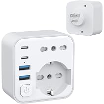 Adattatore Universale Da Viaggio USA-Europa 4 In 1 Con 2USB E 1USB-C (3A) - Presa Multipla Compatta Per Stati Uniti, Canada, Messico, Thailandia