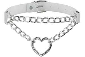 EIGSO Pop Punk Collar Choker Vintage Retro Steampunk Dark Goth Style Heart Chains Necklace for Women