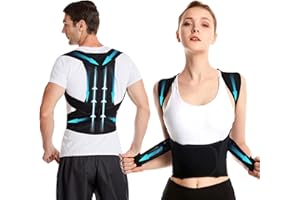 FITSUPPORT Posture correction belt for men and women, back support posture correction belt with breathable adjustable shoulder straps for improved lumbar support belt, back support to prevent hunchbacks（M）