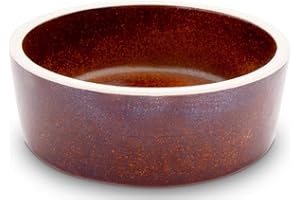 K&K KERAMIK 500 ml Futternapf Futterschale Futtertrog Ø:15 cm Höhe: 5cm Napf für Haustiere Hamster Kaninchen Hase Nagetiere Kleintiere Hund Katze aus hochwertiger, robuster, dickwandiger Steinzeug Keramik braun