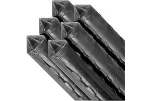 ACAN Tradineur - Pack de 6 tutores de Acero plastificado para Plantas de Ø 0,80 x 150 cm, Ideal para el Cuidado del jardín. Varillas para el Cuidado de Plantas y arboles (Color Negro)