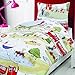 COT BED DUVET COVER WITH PILLOWCASE- SUPERIOR NATURAL COTTON RICH 120 X 150 CM - CHOO CHOO