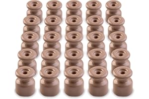 Amarcords - Fermacavo grandi con viti e tasselli. 25 isolatori vintage in porcellana colorati per installazioni di cavi treccia a parete colore TORTORA