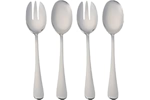 H HANSEL HOME 2 Set de Posate da Insalata, Cucchiaio Insalata e Forchetta Insalata Alto Lucido in Acciaio Inossidabile 21 x 5 cm