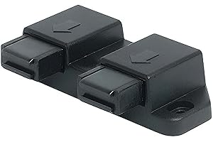 Gedotec Magnet-Druckverschluss für 2-flügelige Glastüren & Möbel | Doppel-Schnäpper Haftkraft 2,5 kg | Magnet-Schnäpper schwarz | Push-top Open Schnäpper zum Schrauben | 2 Stück - Druckschnäpper Glas