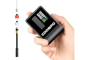 CooSpo Mini Pompa Elettrica per Bicicletta, max 120 PSI, Portatile pompa d'aria a spegnimento automatico con valvole Presta Schrader per tutte le biciclette, palla, accessori auto