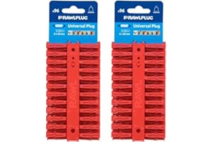 PURPLEFISH Pack of 2 - (192 TOTAL) Rawlplug Uno Universal Contract Wallplug 6mm RED Rawl Plugs for Masonry, Brick, Concrete Plasterboard Fixings Plug - Pack of 96 x 2