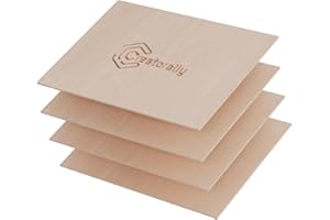 Creatorally Madera Contrachapada 3mm, A4 Tablero de Contrachapado para Corte Laser, 4 Piezas Contrachapados sin Terminar para Grabado Láser, CNC, Pintura Modelo Bricolaje (Caoba)