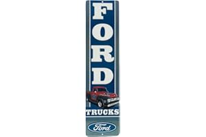 OPEN ROAD BRANDS Ford Trucks Vertical Embossed Metal Sign - Vintage Ford Sign for Garage or Man Cave