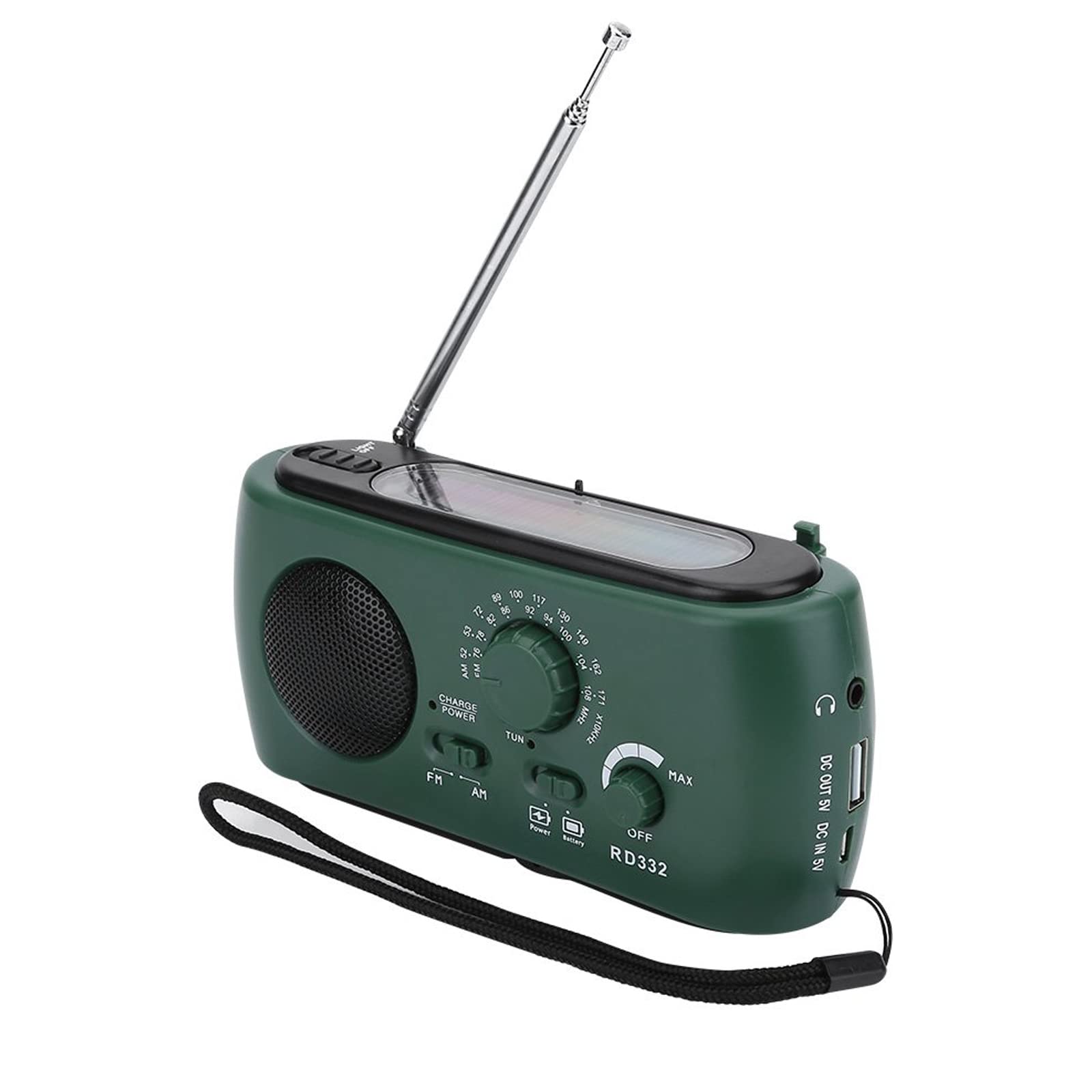 Excefore Emergency Weather Radio, Multifunction Portable Radio with Solar Charging, Hand Crank Battery Operated, Sos Alarm, Am/Fm & Led Flashlight for Outdoor Emergency