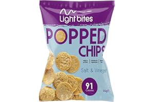 LIGHTERLIFE FAST LighterLife Light Bites Popped Chips, High Protein Crisps Salt & Vinegar Multipack 28 x 25g, 91 Calories & 11.2g Protein, Low-Calorie, Low Carb Healthy Snacks for Weight Loss and Weight Management
