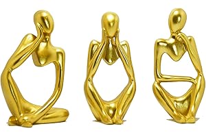 Tibeoyad 3 statuette decorative per pensatore, statua astratta, scultura in resina, per soggiorno, libreria, camera da letto, ufficio, 3 pezzi