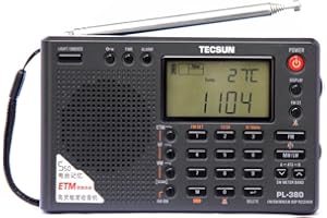 TECSUN PL-380 FM Stereo Portable Radio MW. SW. LW. DSP with ETM PLL World Band Radio Antenna LCD Display Receiver Black.
