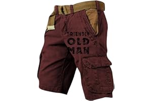 KONG JIMFAN Cargohose Herren Kurz Hose Knielang Cargo Shorts Stretch Arbeitsshort mit Taschen Sommer Arbeitshosen Männer Freizeit Shorts Baggy Radlerhose Sporthosen Outdoor Jagdhose Wanderhose